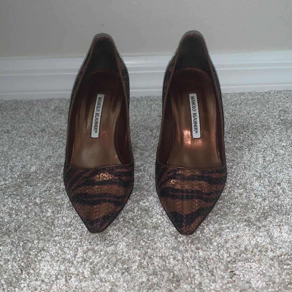 Manolo Blahnik Tiger Heels Like New!